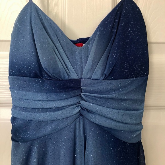Ruby Rox Ombré Blue Sparkly Prom Dress - Picture 7 of 16